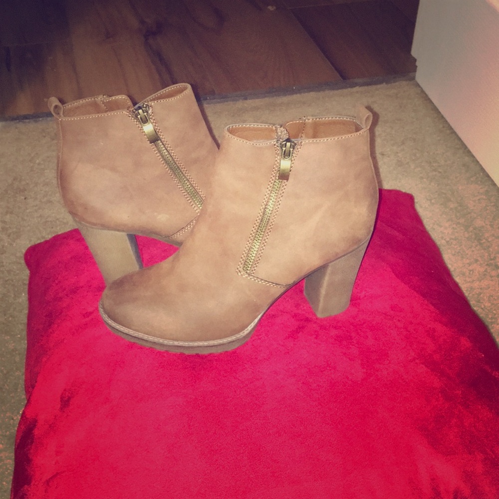 Caramel colored booties